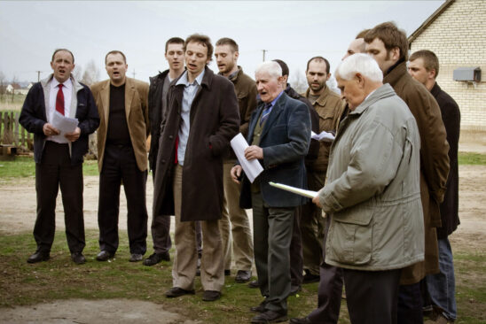 Kompania wołoczebna – mistrzowie z uczniami, Kruszyn, Niedziela Palmowa (2009),
fot. A. Sierko-Szymańska. 